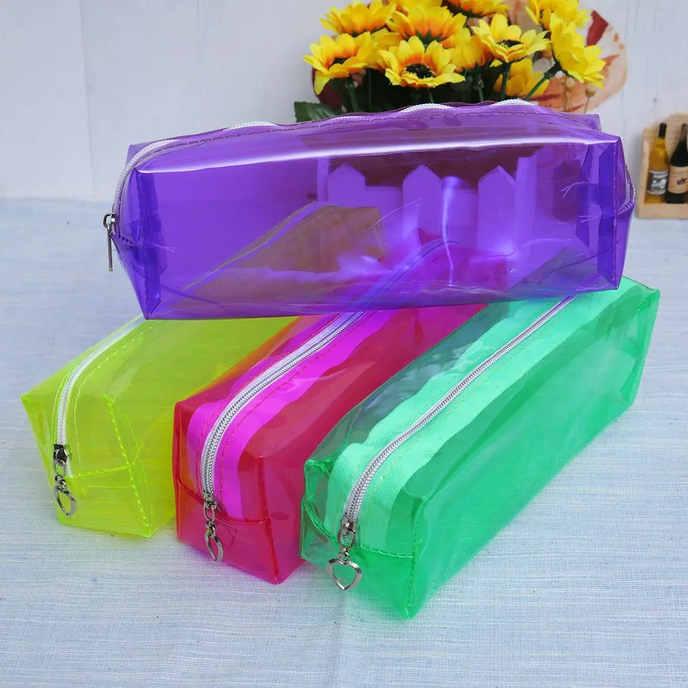 Узкие яркого цвета прозрачные пеналы для школьниц Kawaii lapis escolar astuccio scuola pencilcase