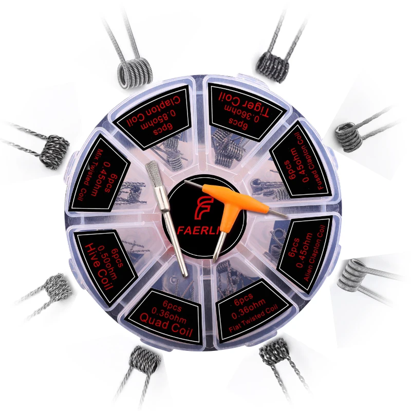 Оригинальная готовая Катушка 8 в 1 Clapton Alien Hive Quad Flat twisted Fused нагревательный провод