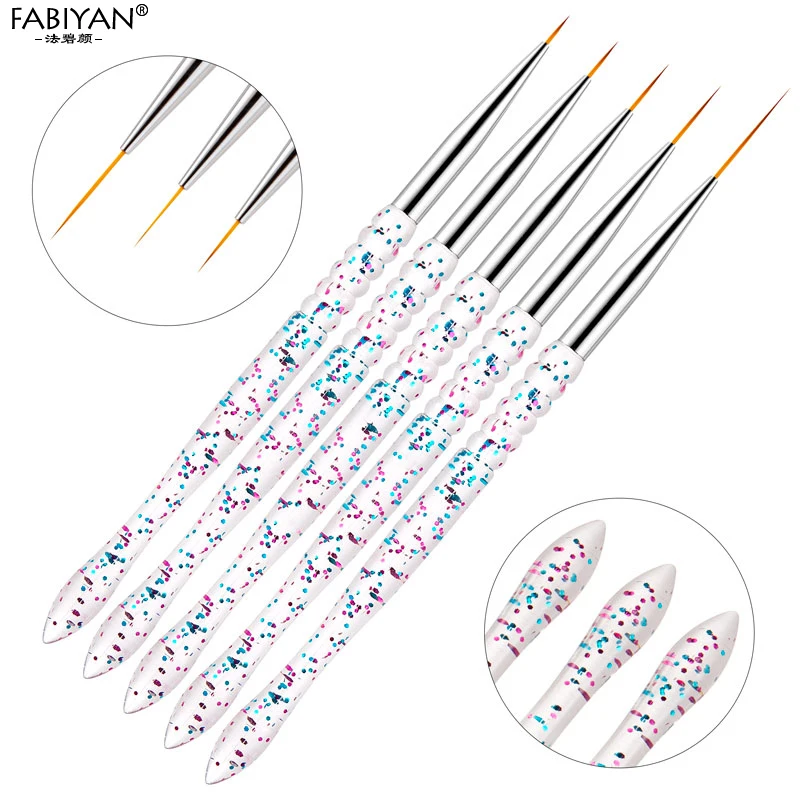 5 шт./компл. кисти для рисования 7/9/11/15/20 мм|Кисти ногтей| |