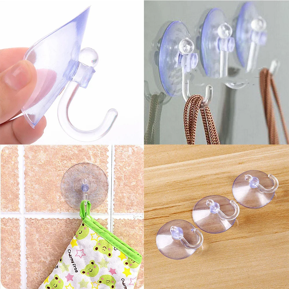 Hot Sale 5PCS Glass Window Wall Hooks Hanger 35mm Mini Strong Suction Cup Suckers Kitchen Bathroom Hooks Supplies