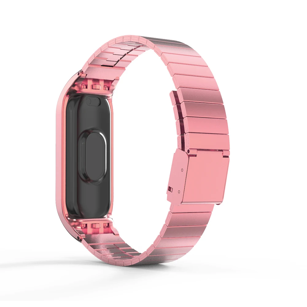 For Xiaomi  Mi band bracelet 7/5/6/4/3 strap Smart bracelet metal band strap stainless steel bead band strap bracelet buckle