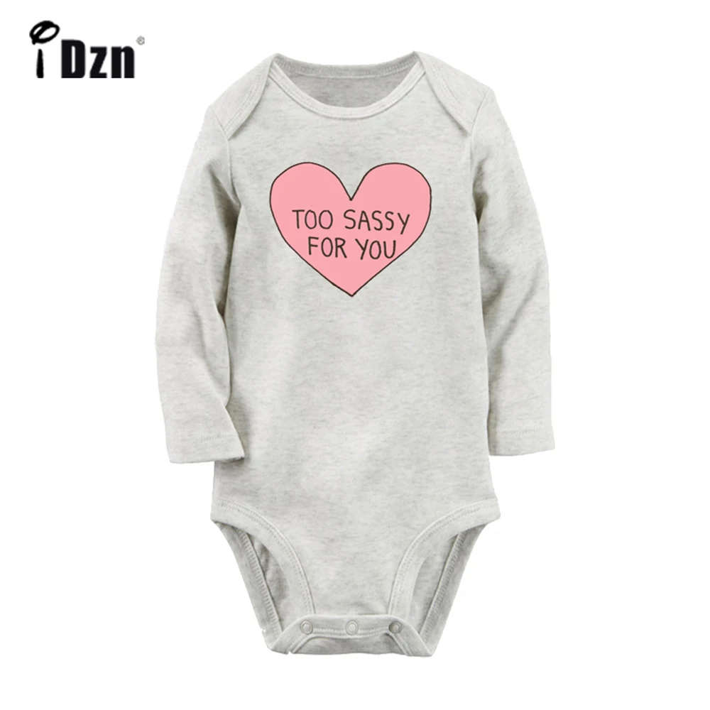 

Pink Love Too Sassy For You Cute I Love Mustache Gentleman Dad Newborn Baby Outfits Long Sleeve Jumpsuit 100% Cotton