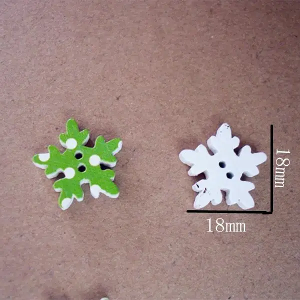 5PCS Spot / manual  DIY snowflake painted decorative wooden buttons 18MM | Дом и сад