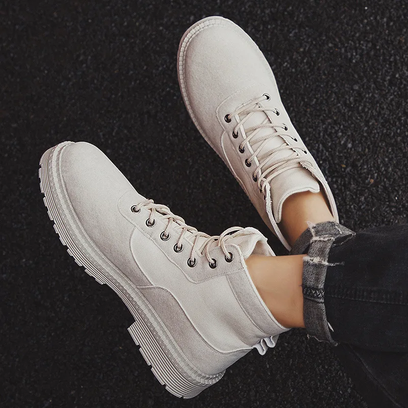 

Men Ankle Boots Outdoor Leather Autumn Spring Non-slip Walk Male Casual Flats Shoes Sneakers Fashion Comfortable