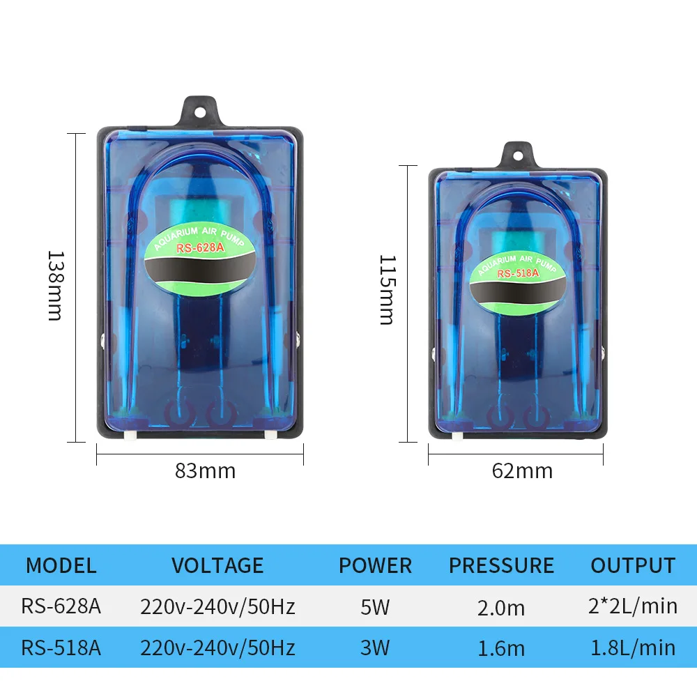 

Fish tank small aeration pump Risheng RS-518A RS-628A oxygen pump aquarium transparent oxygen pump