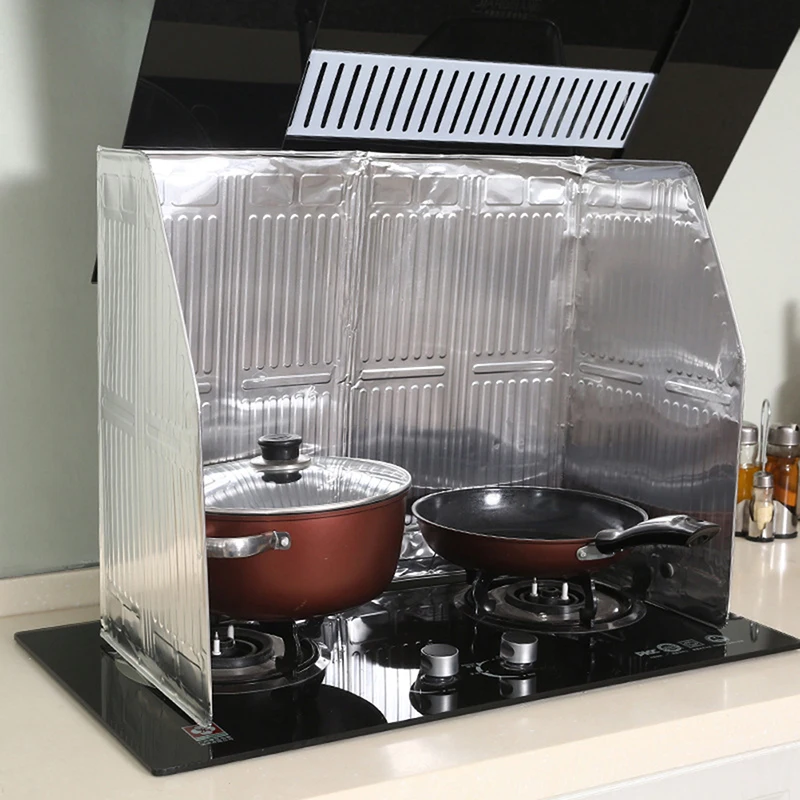 

Aluminum Foldable Kitchen Gas Stove Baffle Plate Kitchen Frying Pan Oil Splash Protection Screen Kichen Accessories