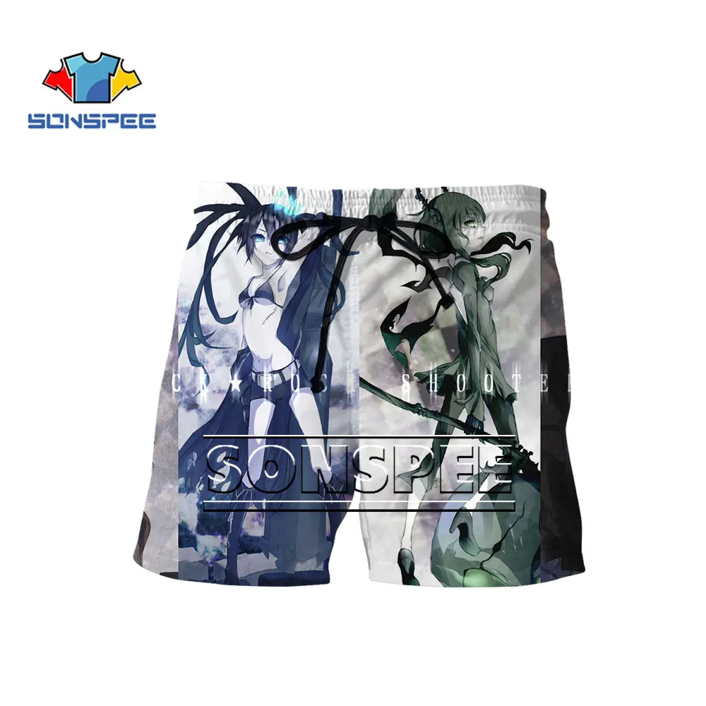 

SONSPEE BLACK ROCK SHOOTER шорты «Аниме» летние мужские женские пляжные короткие уличные 3D принты Harajuku удобные спортивные универсальные шорты