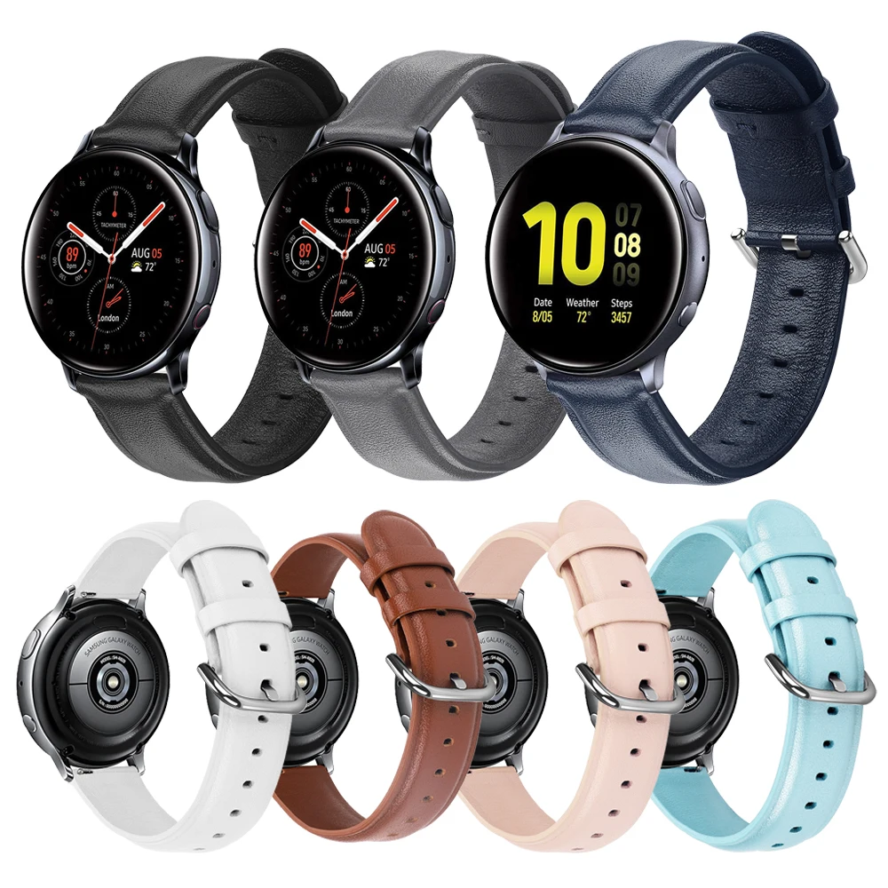 Кожаный ремешок для Samsung Active2 44 мм 40 SM R820 R830 R500 R600 R810 Galaxy Watch 42 Active 2 Браслет