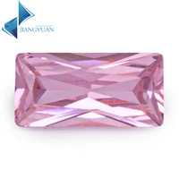 10pcs 3x76x12mm rectangle shape pink color cz stone synthetic gems brilliant cut cubic zirconia stone for jewelry