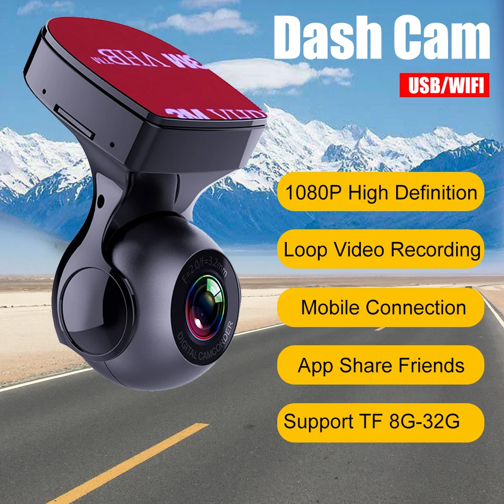 Wifi-камера DVR Автомобильный видеорегистратор ночное видение 1080p Hd скрытый