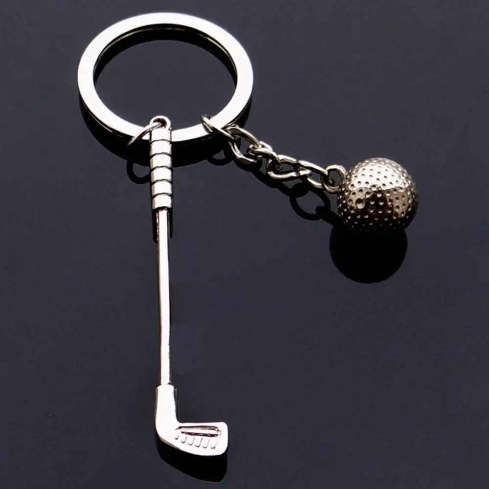 

5Pcs Silver Zinc Alloy Golf Club Balls Pendants Keychains Rings Craft Souvenirs For Bag Purse Small And Exquisite Round Ornament