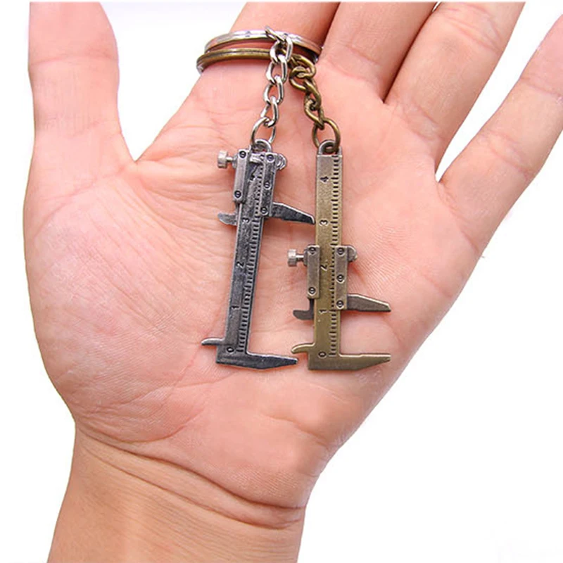 Брелок для ключей стильный серебристый мини-брелок из сплава с нониусом