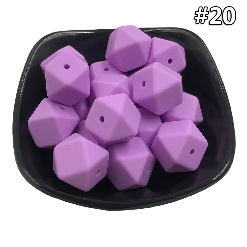 5PCS Beads 20 5 шт./компл. силиконовые шестигранные шарики 17 мм Силиконовые Шарики фитинг BPA бесплатно пищевого качества детские жевательные прорезыватели Прорезыватель Соска клип игрушка - Цвет: 5PCS Beads 20