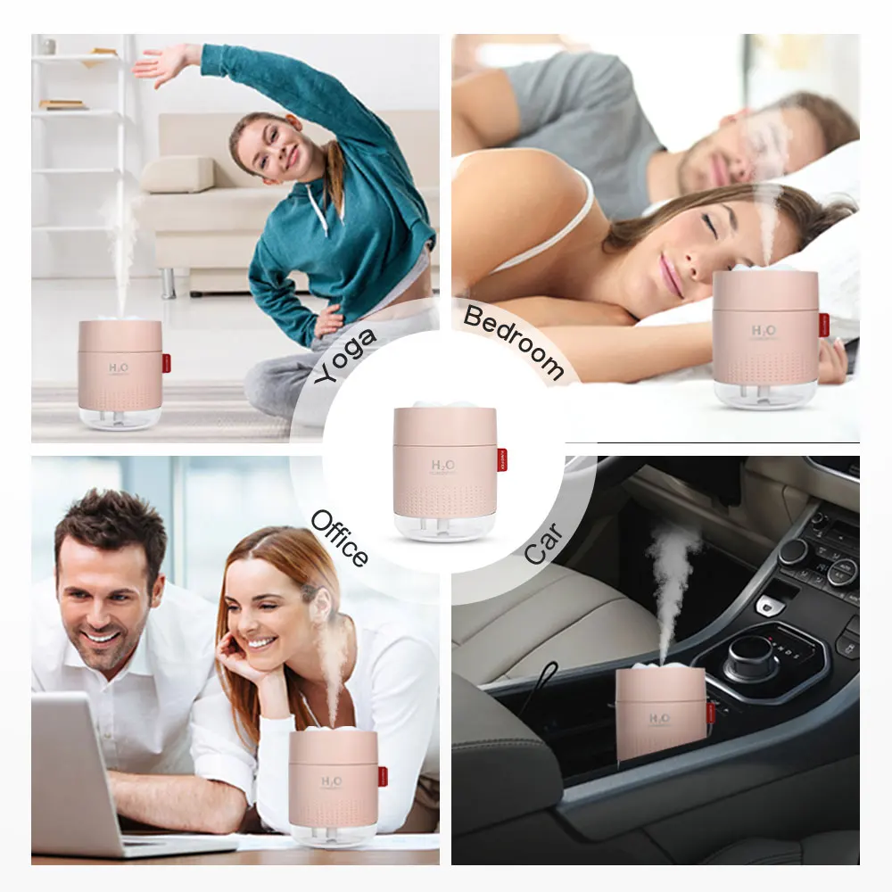 

Mini Humidifier Personal Desktop Humidifiers Small Cool Mist Humidifi 500ml USB Powered Portable For Bedroom Travel Office Home