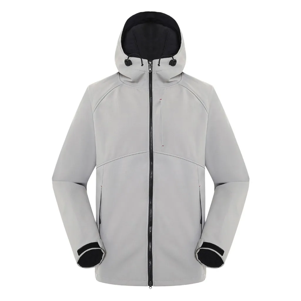 Куртка SAGACE мужская с капюшоном однотонная модная ветрозащитная на молнии для