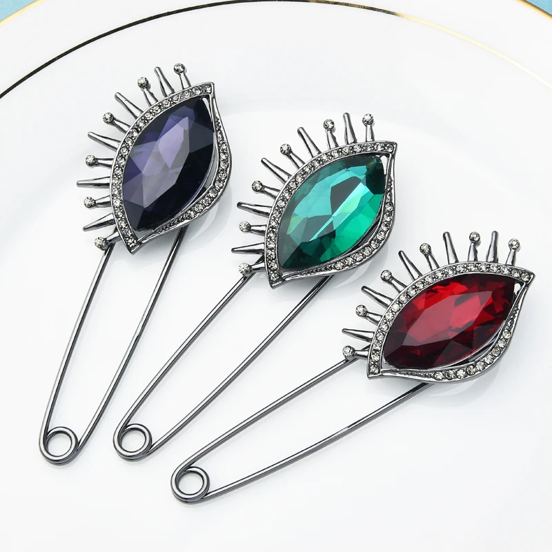 

Wuli&baby Big Eye Pins Women Cystal 3-color Suits Scarf Brooches Jewerly Accessories Gifts
