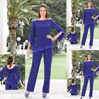 Шифоновое платье на заказ, официальное женское платье для матери невесты, брюки, брюки, костюмы три четверти, две штуки