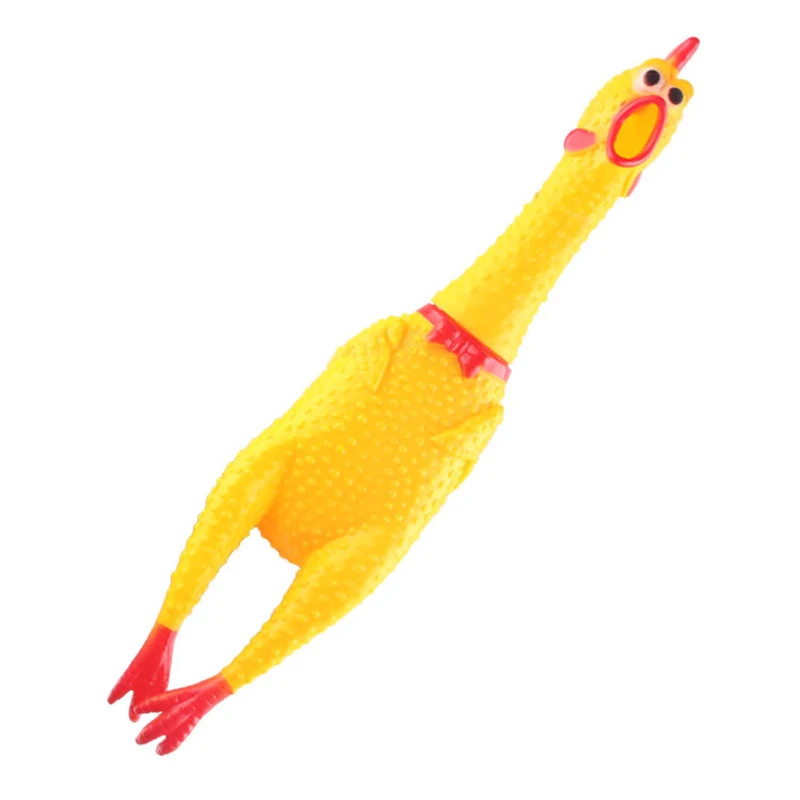 

Fashion Pets Dog Squeak Toys Screaming Chicken Squeeze Sound Toy For Dogs Super Durable Funny Yellow Rubber Chicken Dog Chew Toy