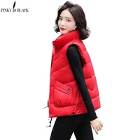 pinkyisblack women sleeveless vest winter warm plus size down cotton padded vest jacket female mandarin collar winter waistcoat