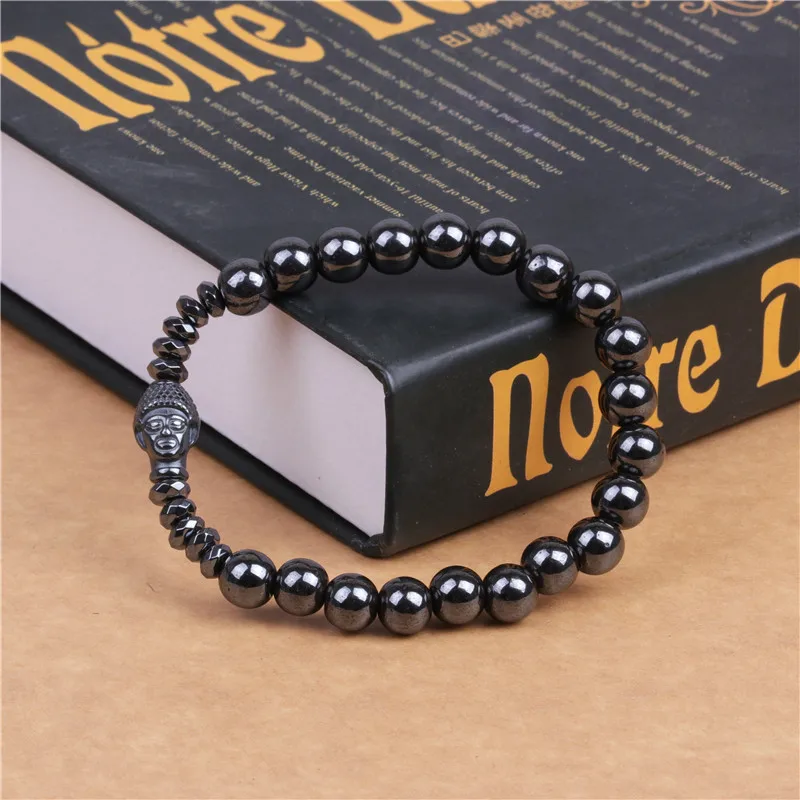 2019 модный натуральный камень ананас магнитный браслет черные бусины терапия