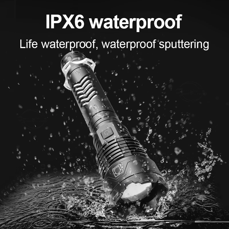 저렴한 50000LM LED XHP160 강력한 손전등 USB 충전 18650 플래시 라이트 전술 줌 방수 캠프 랜턴 사냥 낚시 토치