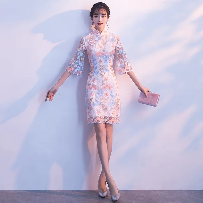 Классический улучшенный Cheongsam высокое качество vestidos элегантное свадебное платье