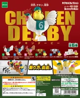 epoch gashapon toys fun chicken running race trophy podium cute action figure model ornament toys