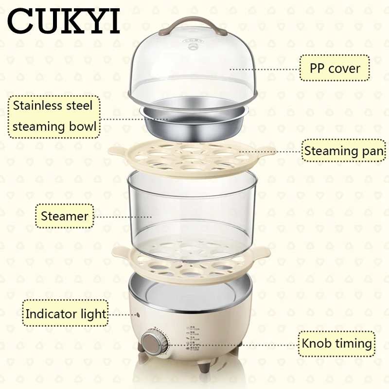 CUKYI Бытовая яйцеварка машина для завтрака мини подогреватель пищи