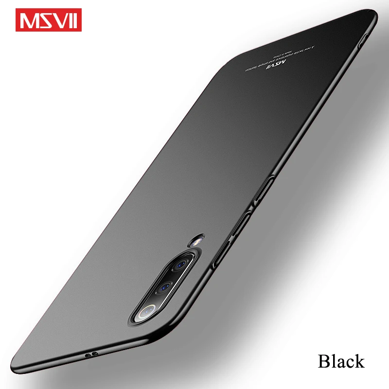 Mi 9 чехол MSVII матовый чехол для Xiaomi mi 9 SE mi 8 Pro Чехол Xio mi CC9 Pro Чехол-держатель с кольцом для Xiaomi mi 9T mi 8 9 Lite чехол s - Цвет: Simple black