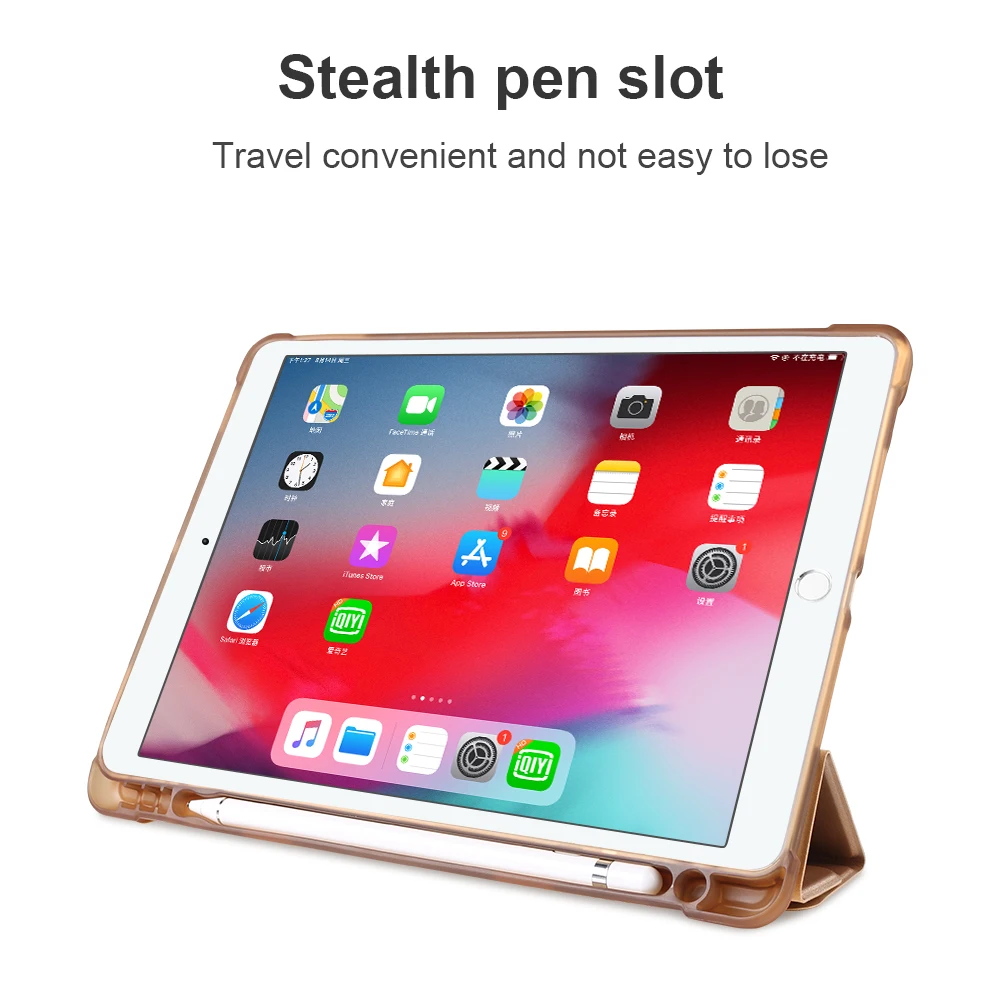 Для iPad Pro 10,5 чехол с карандашом, мягкий чехол для iPad Air 3, кожаный чехол для iPad 10,2, чехол 7-го поколения