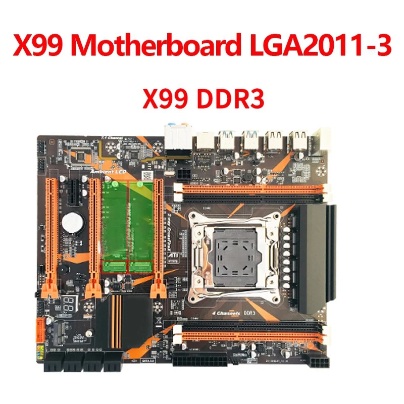 Verkauf X99 Motherboard DDR3 LGA2011-3 M.2 Unterstützung 4X32G USB 3,0 SATA 3,0 Für Xeon V3 Und I7 Serie
