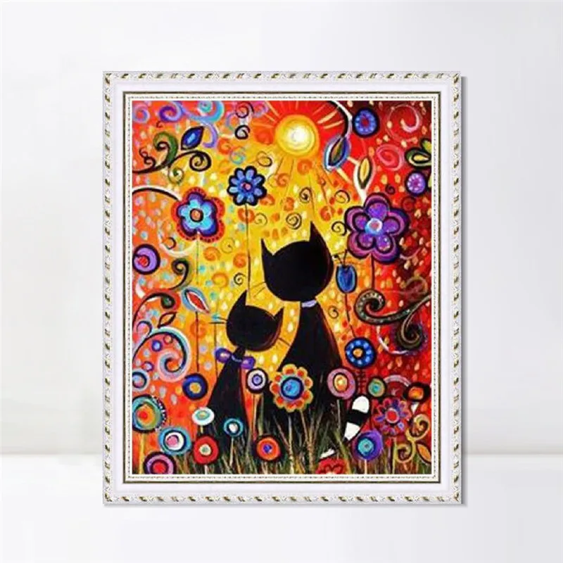 Аниме кошка животные Diy живопись по номерам картина маслом на холсте настенное