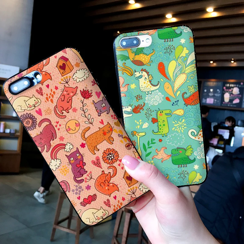 Винтаж узор Чехлы для мобильных телефонов iPhone X XS MAX XR 6S 7 8 Plus чехол модные мягкие