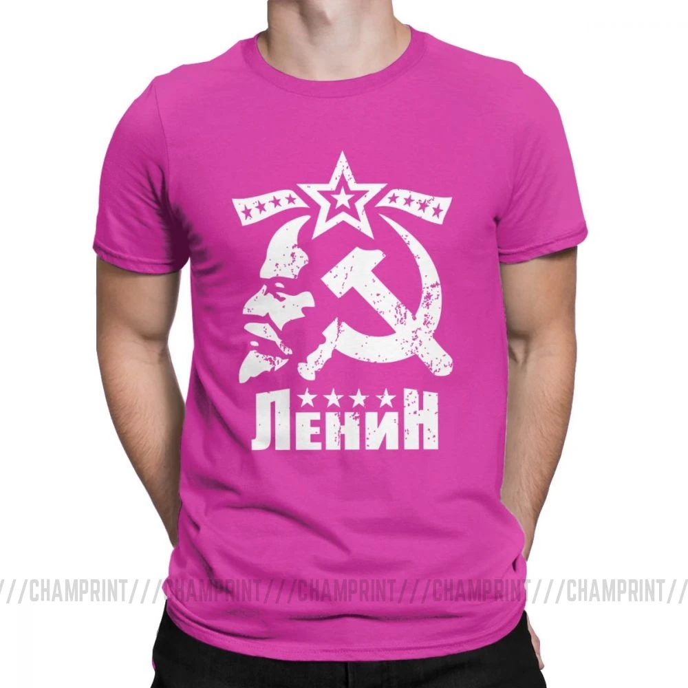 Мужские футболки в. И. Ленин, В. В., CCCP, СССР, футболка, Большевистская революция, одежда коммунизма, марксизма, футболка - Цвет: Фуксия
