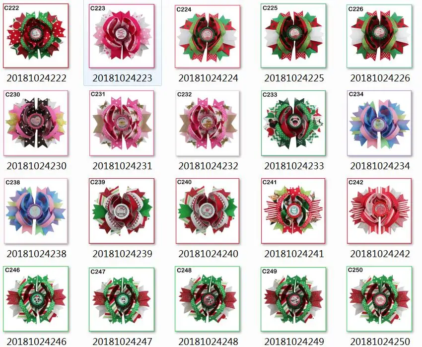 mix color min is 5pc 10 шт рождественские банты для волос конфеты тростниковый бант Санта заколка для волос олень праздник Счастливого Рождества бант для волос-B - Цвет: mix color min is 5pc