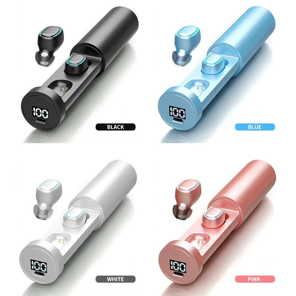 Hi fi стерео звуковые гарнитуры истинные беспроводные с зарядным боксом сенсорное