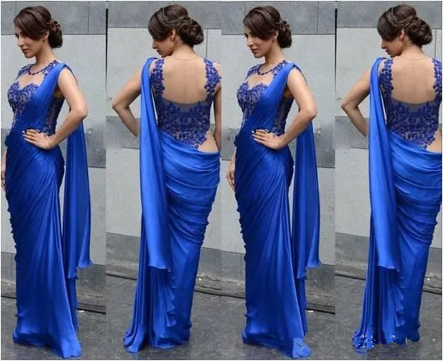 

Royal Blue Floor Length Appliques Sexy Beautiful Coming lace Evening Dresses 2019 prom gown abiye robe de soiree Evening dress