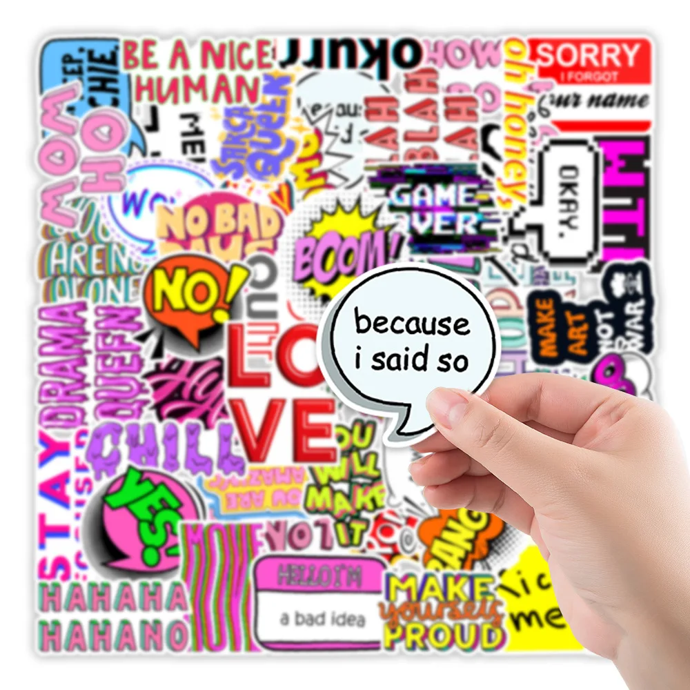 103050pcspack motivational phrases sticker quotes sentences for laptop phone bike skateboard office study room graffiti decal free global shipping