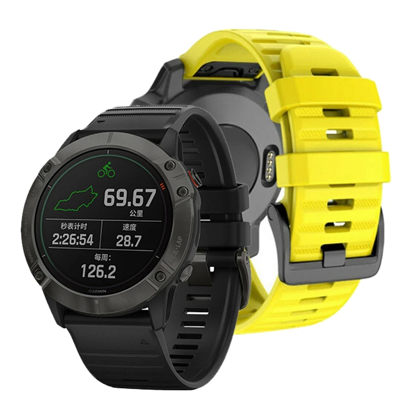 Силиконовый быстросъемный ремешок для часов 26 20 22 мм Garmin Fenix 6X Pro наручных 6