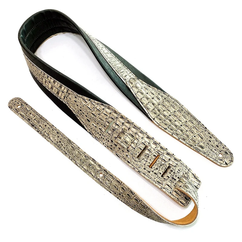 

Крокодил полоски регулируемые Длина длинный гитарный ремень для электрогитары из искусственной кожи Длинный гитарный ремень для Электрог...