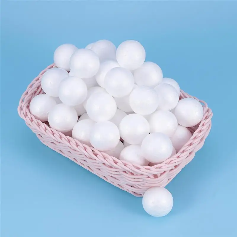 

50pcs Wedding Decoration Modeling Craft Solid Polystyrene Foam Balls Round Spheres DIY Stuff Christmas Decoration (Solid 6cm)