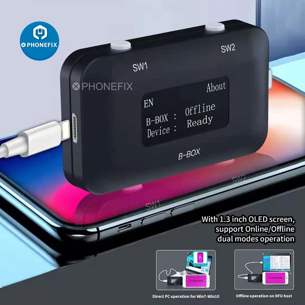 

JCID фиолетовый Экран подъема коробки-BBOX Профессиональный удаления NAND программер для IOS A7-A11 чтения и записи NAND Syscfg данных разблокировать WI-FI