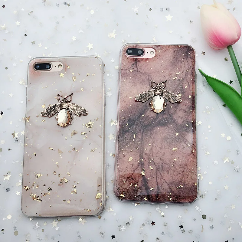 Блестящий Мраморный телефонный чехол из золотой фольги для iPhone 11 Pro Max 3D