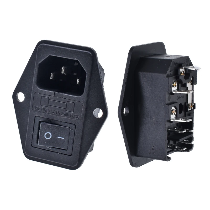 Электрическая розетка IEC PDU C14 с держателем предохранителя и переключателем |