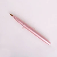 pink retractable lip brush lipstick brush portable with cover soft hair lip makeup brush single flat head sale