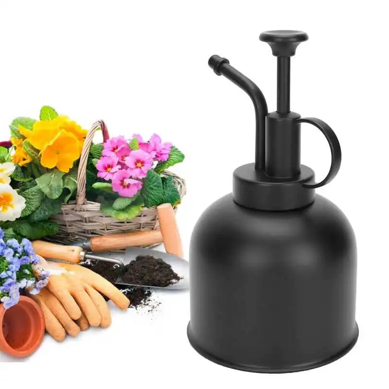 

300ml Mini Watering Sprayer Black Watering Can Handheld Pressure Plant Mist Spray Bottle for Garden Home Office Gardening Tool