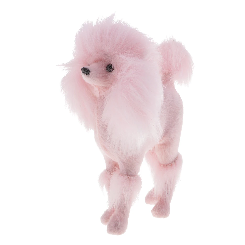 

4 Inch Adorable Pink Poodle Figure Puppy Dog Ornament Decoration for Home Office