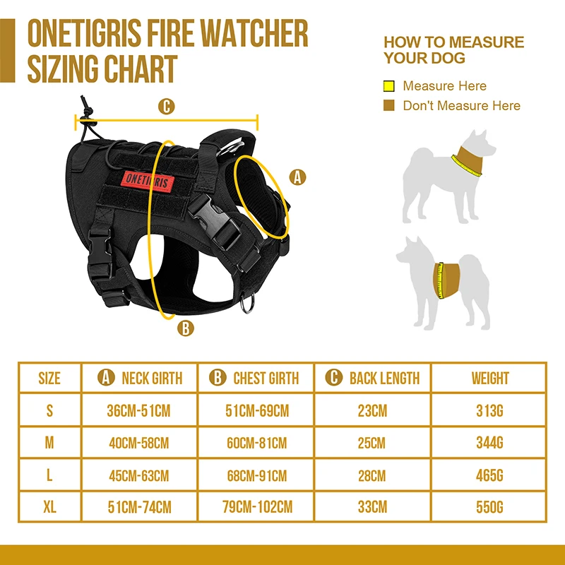 

Dog Harness Vest for Walking Hiking Hunting Tactical Military Water-Resistant MOLLE Training Harness for Service Dog