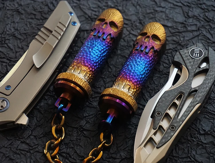 Титановый череп нунчаку самообороны EDC оборудование открытый декомпрессионный