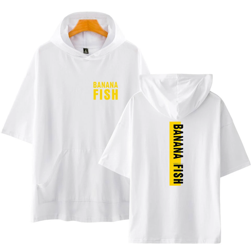 

All-match hooded T-shirt Printed Banana Fish 2 Harajuku Hot Men T-shirt Summer Casual Tees Women Anime Tshirt Banana Fish Tops